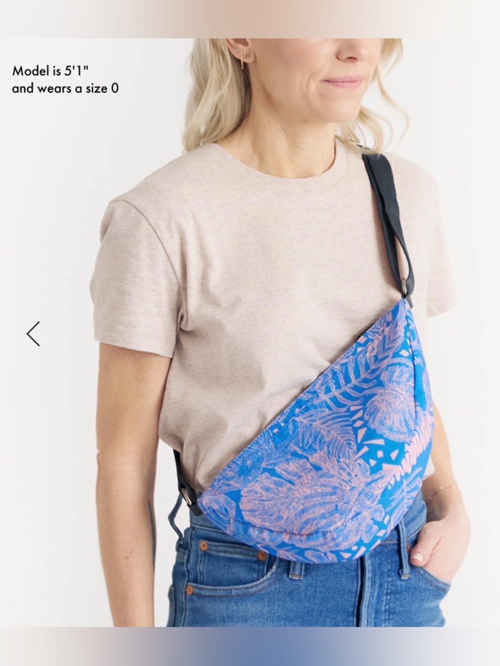 The Sak Tess Sling Blue & Pink Bubblegum Wildlife Crossbody Shoulder Bag - Picture 4 of 7
